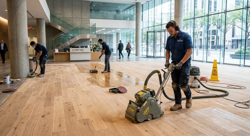Our team working on Wood Floor Service projects in Sussex County, DE