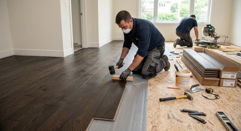 Dark Wood Floor Installation in Sussex County, DE